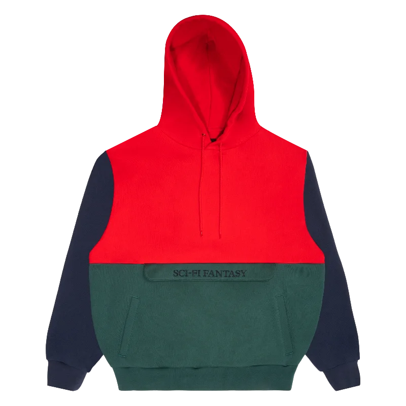 Sci-Fi Fantasy Colorblocked Hood Red/Green Practical Men's Quick