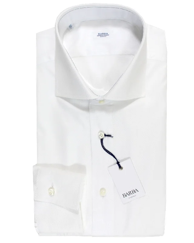 Barba Dress Shirt White 43 - 17 Modern Fit Refined Men's Hand