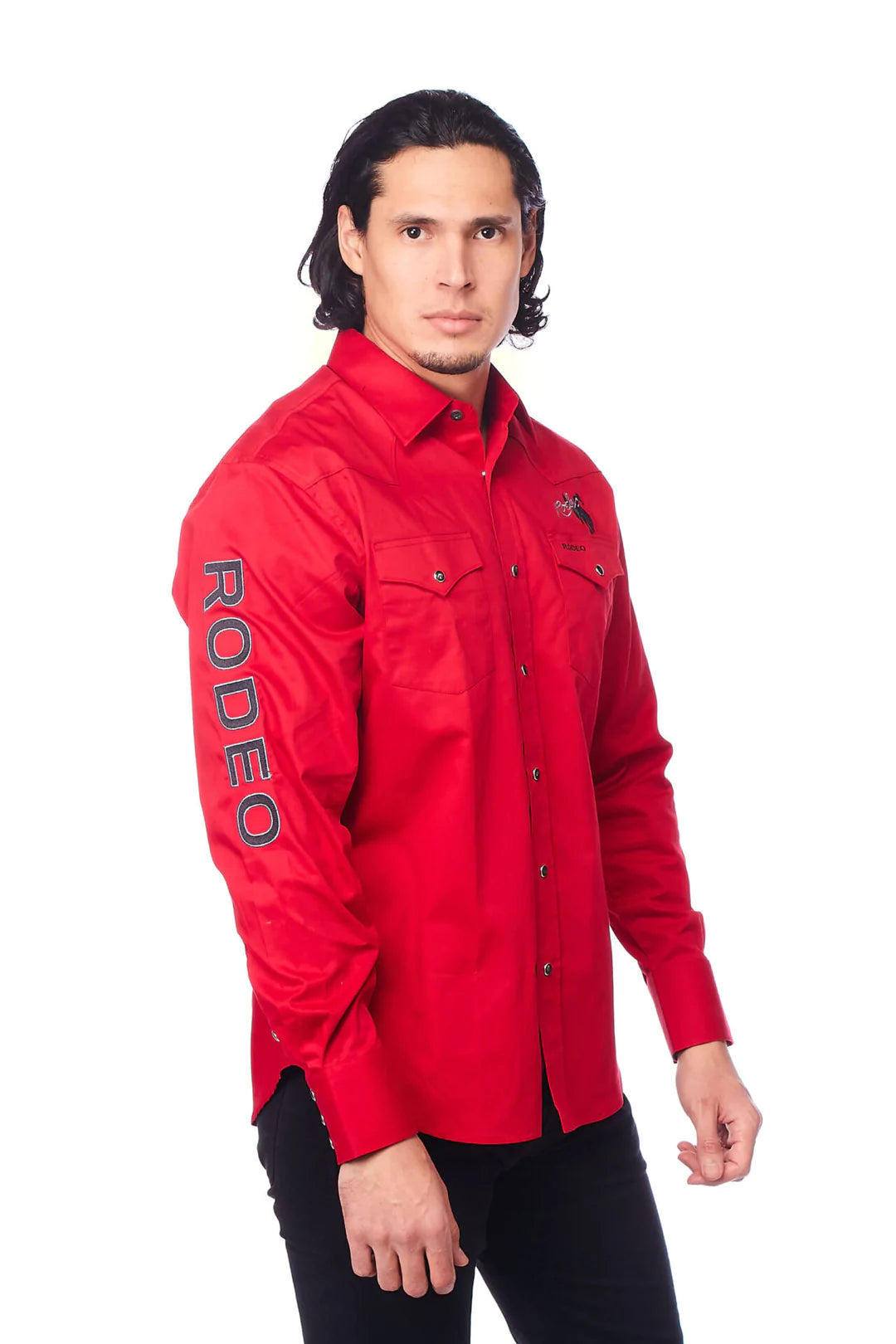 All Cotton Men's Red Western RODEO Shirt Dynamic Men's High