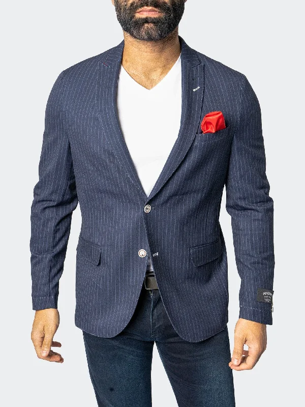 Blazer Unconstructed Descartes Capone Blue Unique Men's Patch