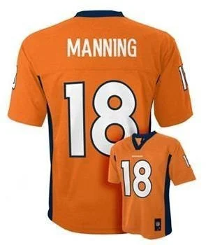 Peyton Manning #18 Denver Broncos Orange Youth Mid-Tier Jersey Dapper Men's 1920S