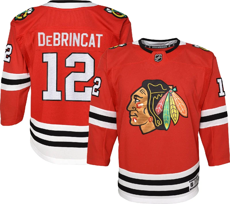 NHL Youth Chicago Blackhawks Alex DeBrincat #12 Premier Home Jersey 20/21 Rugged Men's Outdoor 