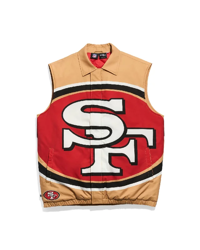 San Francisco 49ers Retro Big Logo Quilted Puffer Vest Artistic Men's Hand