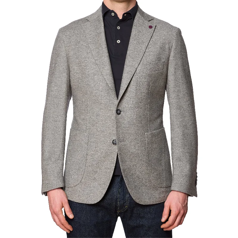 SARTORIA PARTENOPEA Gray Wool-Cashmere Unlined Jacket NEW Current Model Tailored