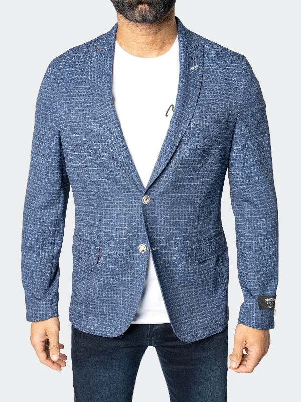 Blazer Unconstructed Vortex Blue Sleek Men's Metallic