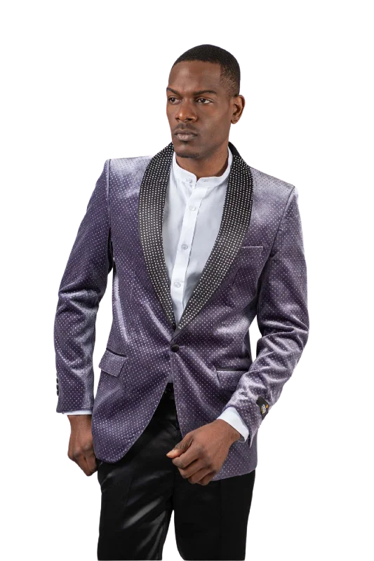 Velvet Texture Sport Coat -Lilac Hip Men's Urban