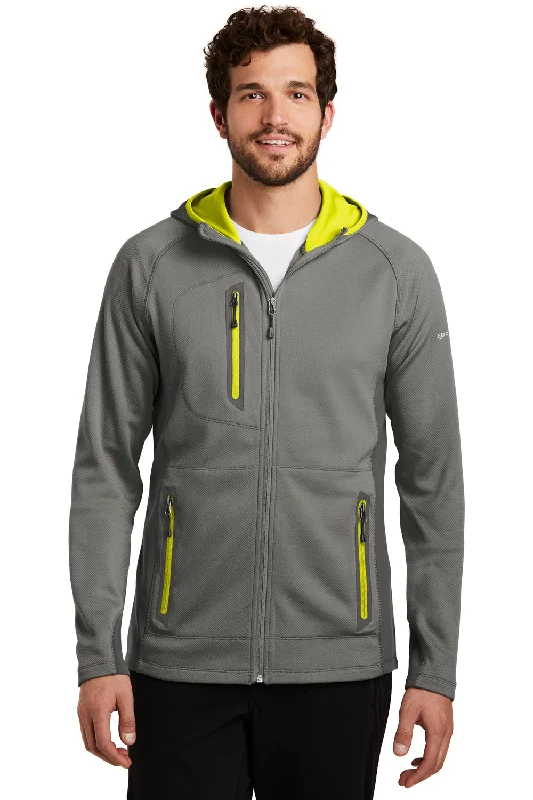 Eddie Bauer Mens Sport Pill Resistant Fleece Full Zip Hooded Jacket - Metal Grey - Closeout Practical Men's Multi