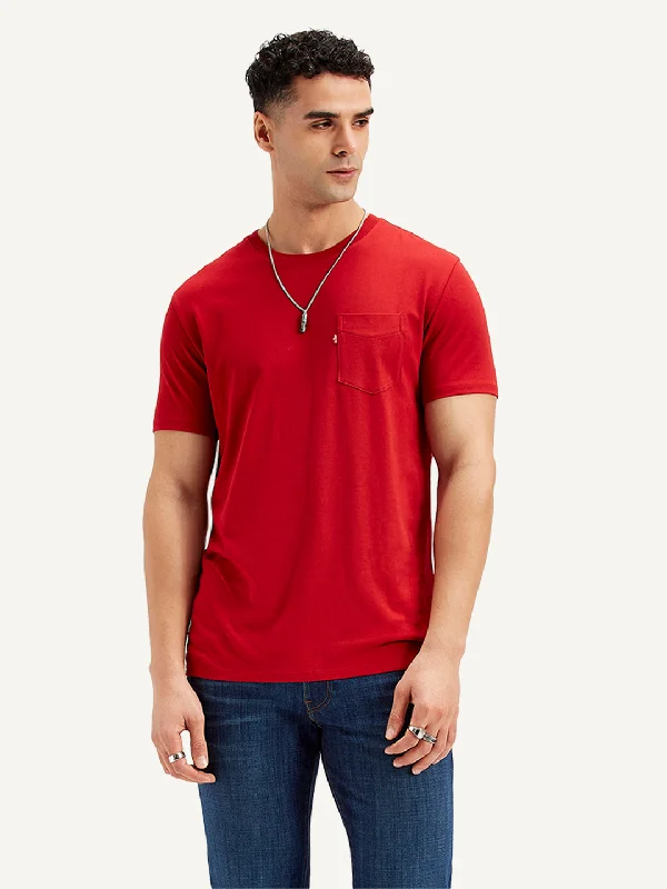 Men's Solid Slim Fit T-Shirt Polished Men's Satin