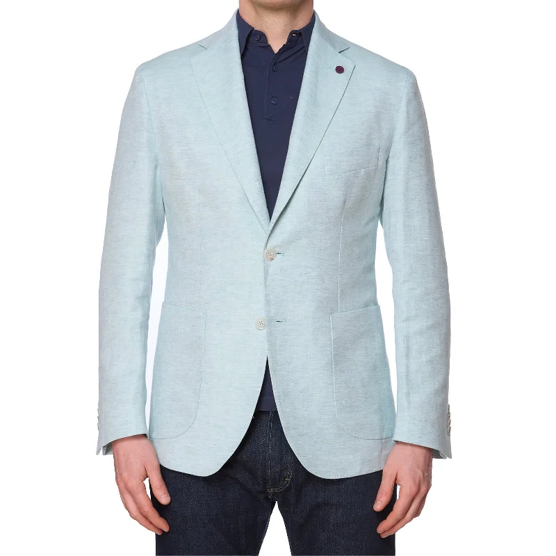 SARTORIA PARTENOPEA Mint Color Cotton-Linen Unlined Jacket NEW Current Model Cool Men's Skate