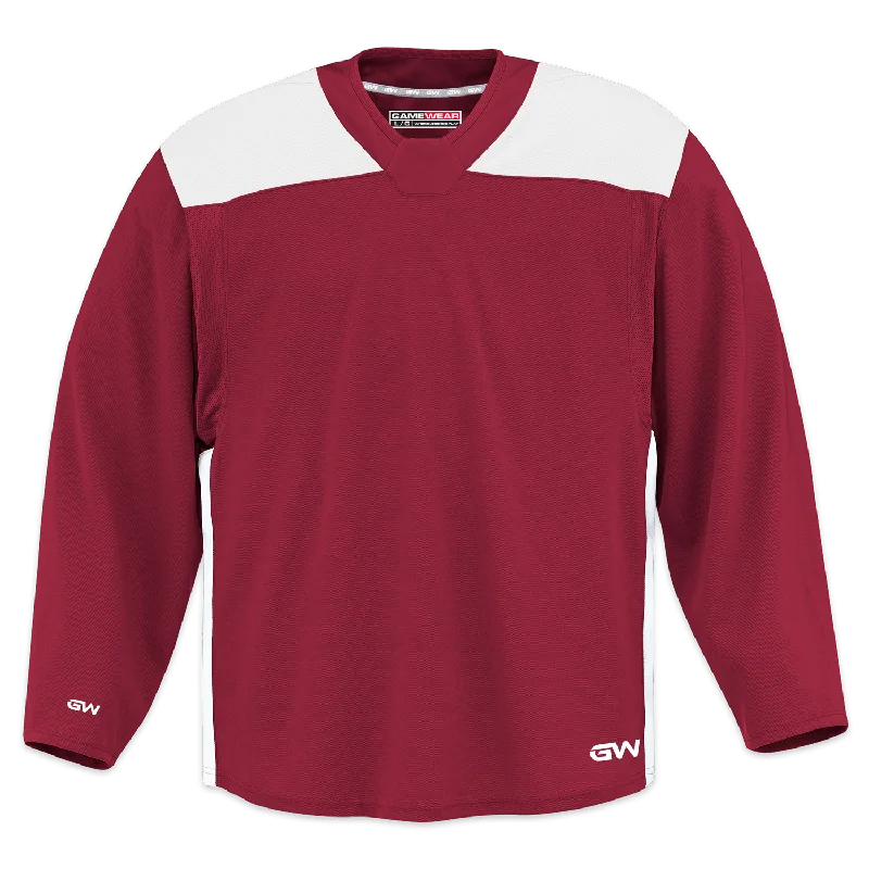 GameWear GW6500 ProLite Series Senior Hockey Practice Jersey - Crimson / White Earthy Men's Sustainable 