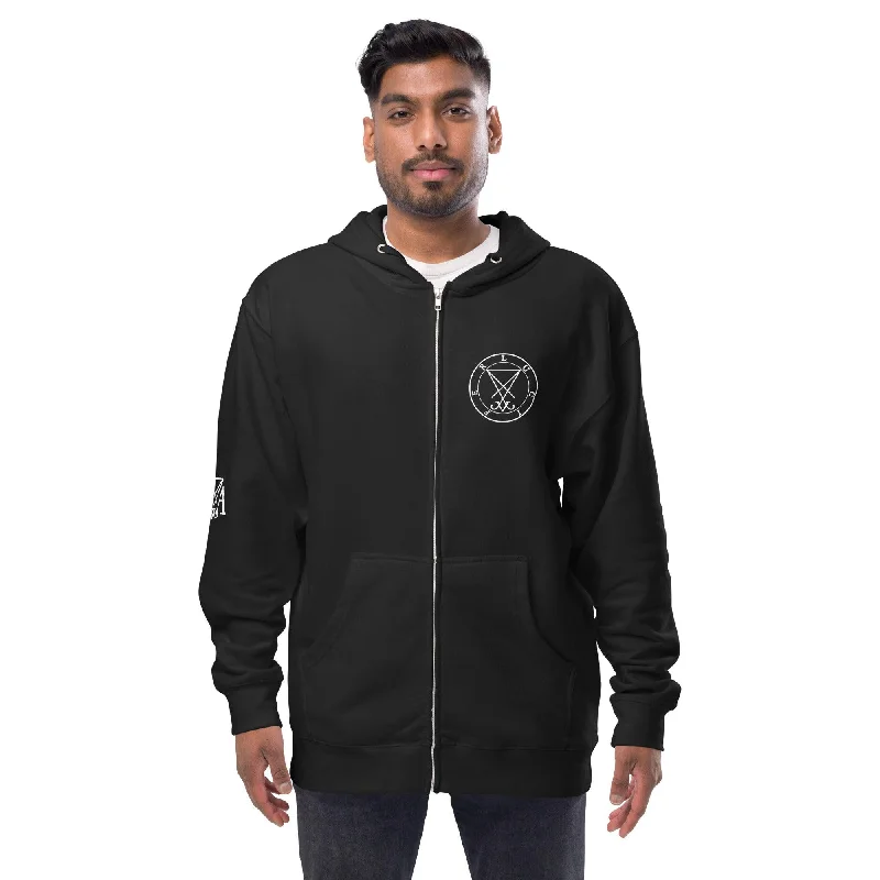 Lucifer Sigil of the Morningstar Unisex fleece zip up hoodie Modern Men's Tech