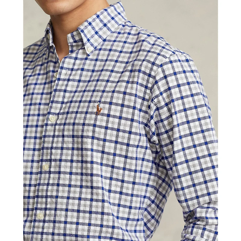 Oxford Shirt - Check - Blue, White & Grey Street