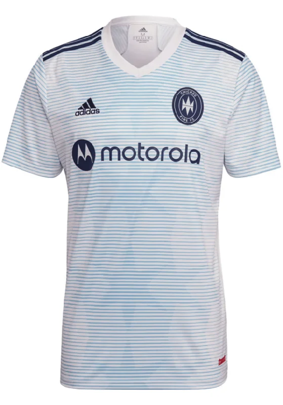 Adidas Chicago Fire MLS 2021/22 Youth Away Jersey - White Modern Men's Tech