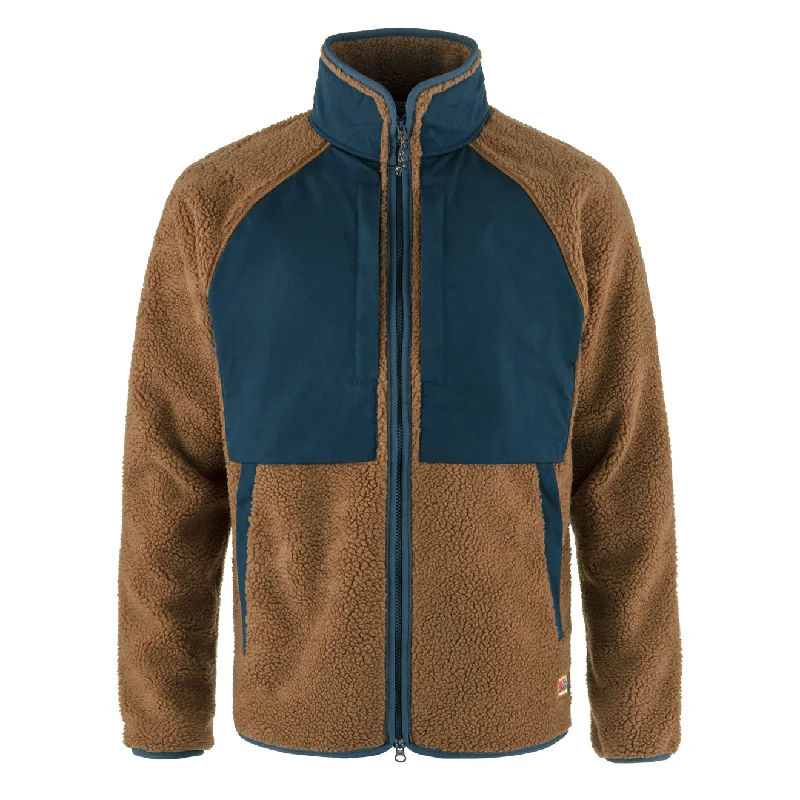 Fjallraven Vardag Pile Jacket Chestnut / Navy Elegant Men's Cashmere