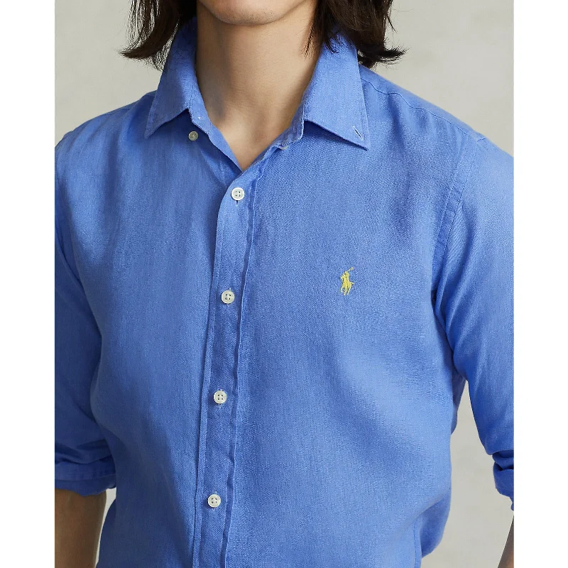 Linen Shirt - Bright Blue Vacation