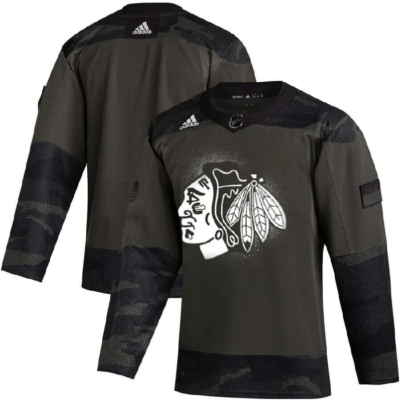 Chicago Blackhawks adidas Camo 2019 Veterans Day Authentic Practice Jersey Tailored