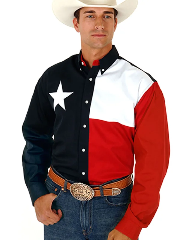 Texas Flag Long Sleeve Shirt Casual Men's Japanese 