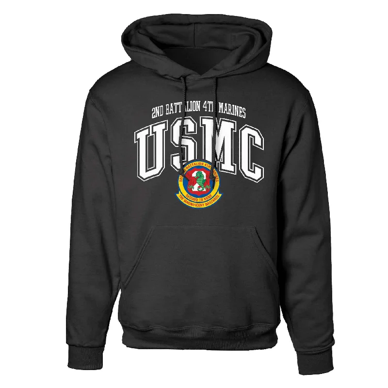 2nd Battalion 4th Marines Arched Hoodie Athletic Men's Compression