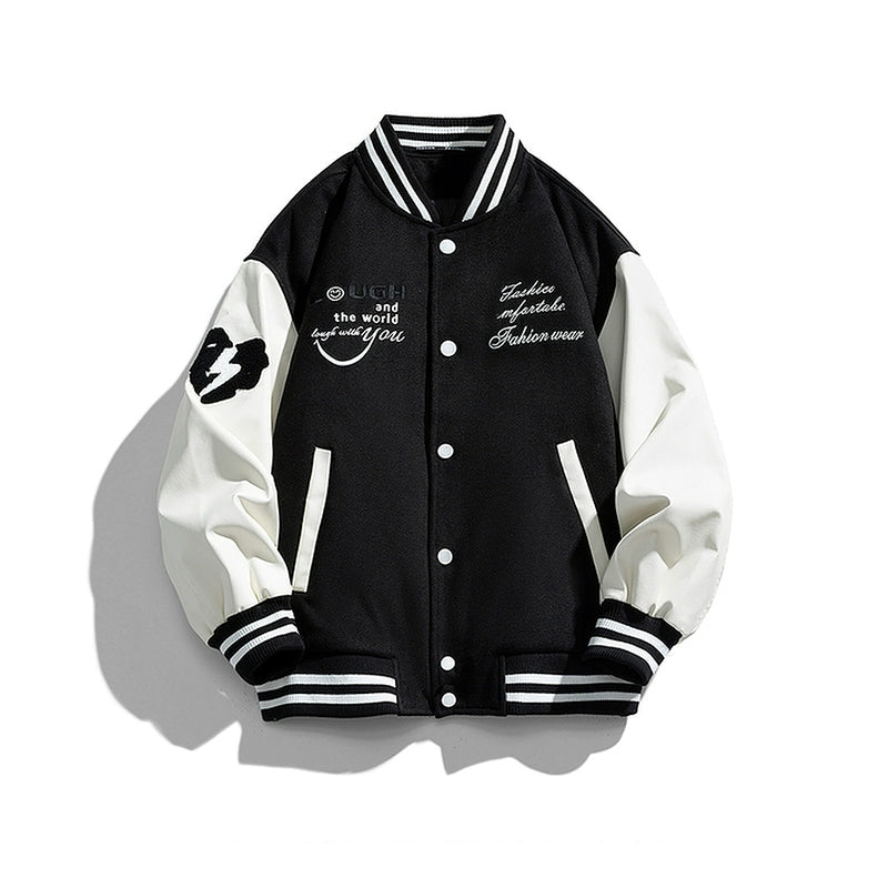 Retro Embroidery Baseball Jacket Athletic Men's High