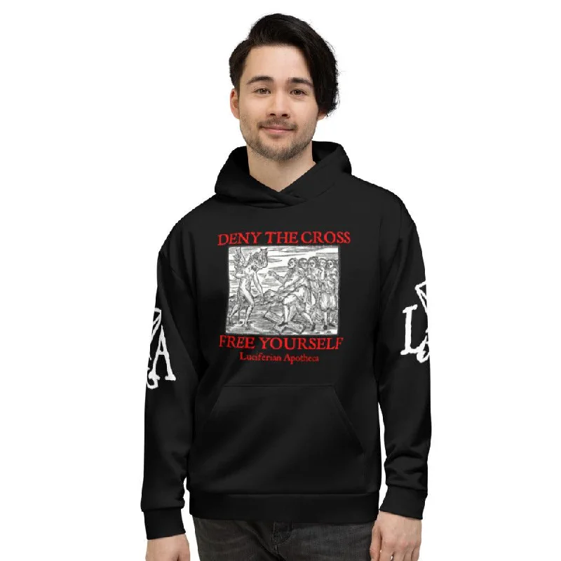 Deny the Cross - Free Yourself Satanic Unisex Hoodie Sophisticated Men's 