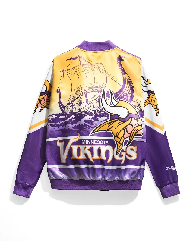 Minnesota Vikings Fanimation Satin Jacket Confident Men's Power