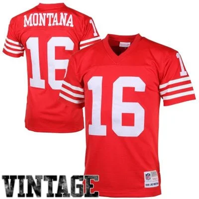 Joe Montana #16 San Francisco 49ers NFL Premier Throwback Adult Mitchell & Ness Red Jersey Elegant Men's Cashmere