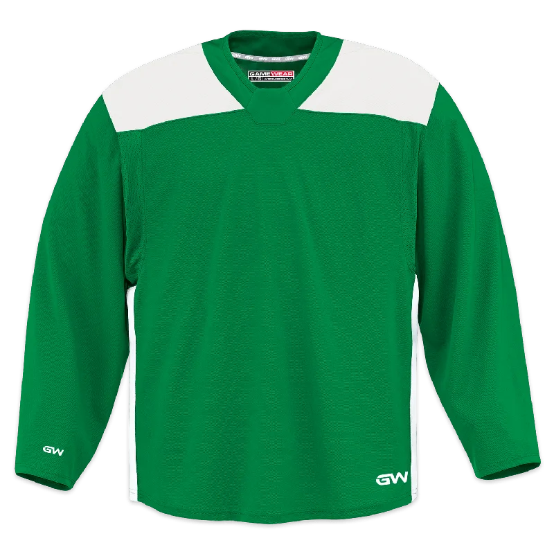 GameWear GW6500 ProLite Series Senior Hockey Practice Jersey - Kelly Green / White Beach