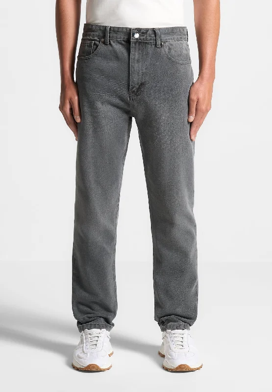 Regular Fit Jeans - Washed Grey Monochromatic All