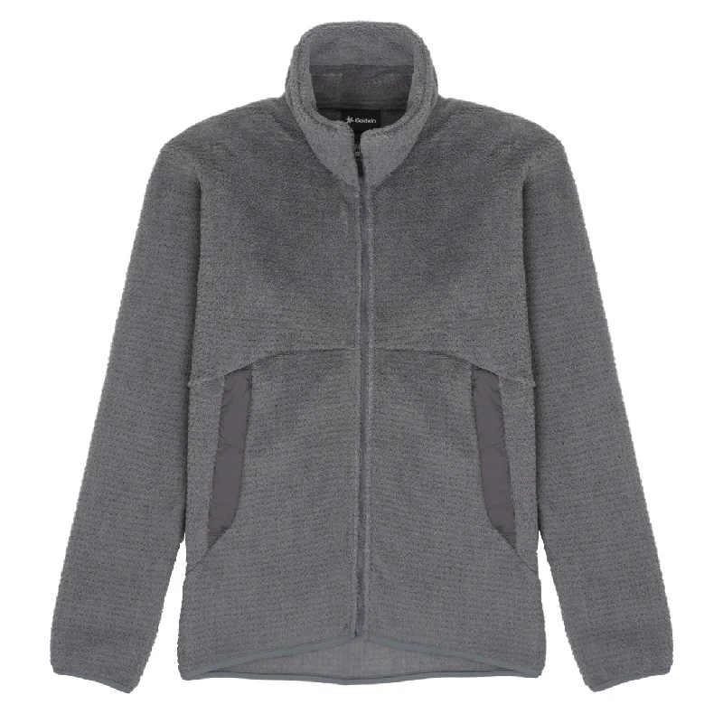 Goldwin High Loft Fleece Jacket Heather Grey Unique Men's Patch