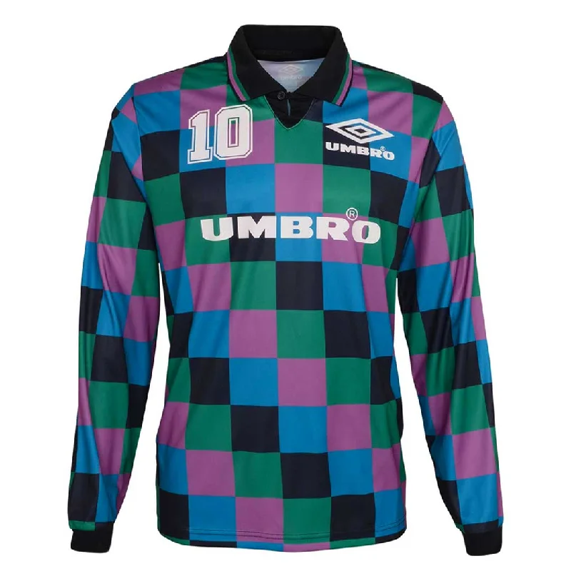 Umbro - Men's Retro 90s Long Sleeve Jersey (HUUM1UBFS UI9) Cool Men's Distressed