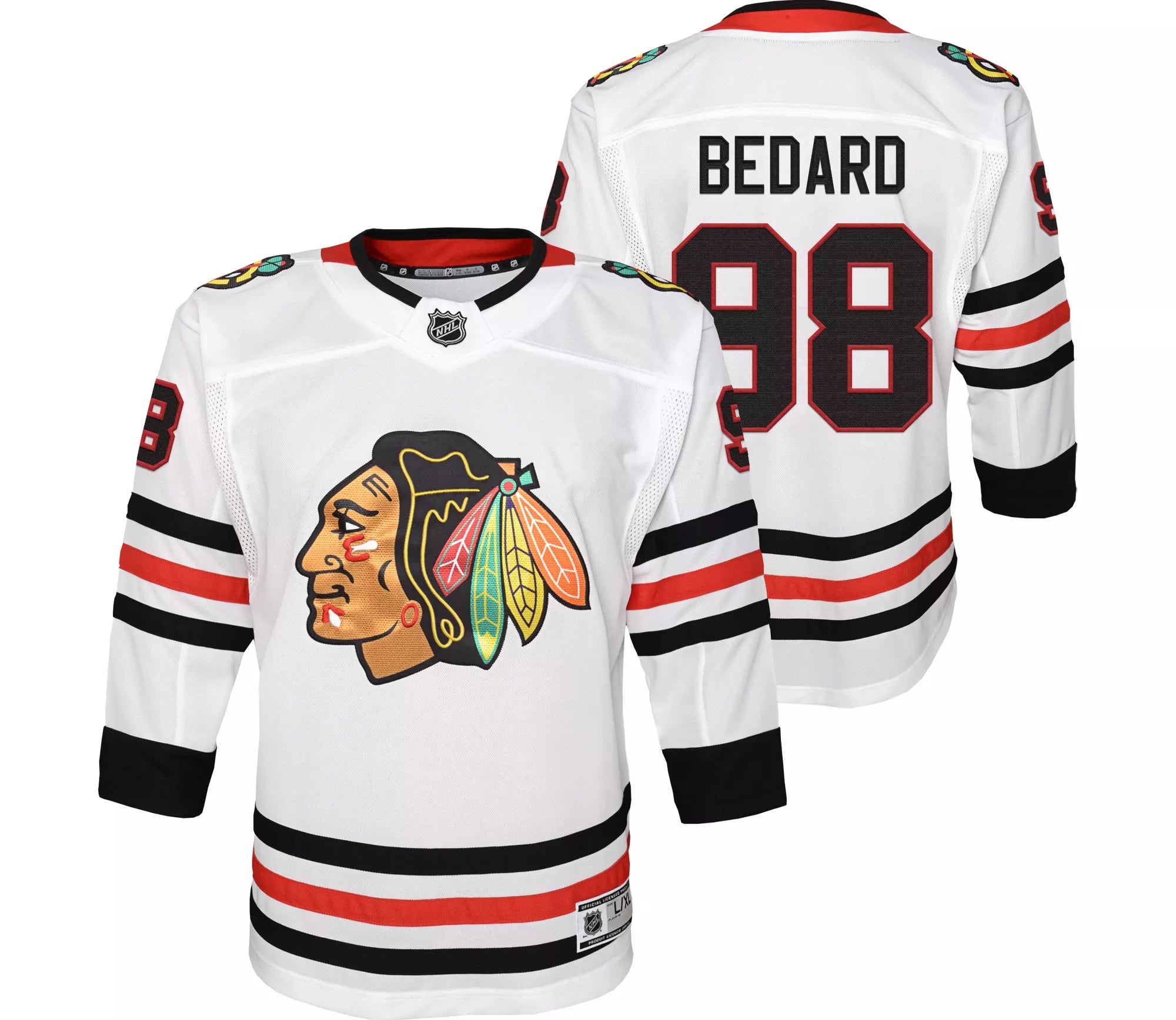 Chicago Blackhawks Youth NHL Connor Bedard   #98 Premier Away Jersey Sporty Men's Tennis