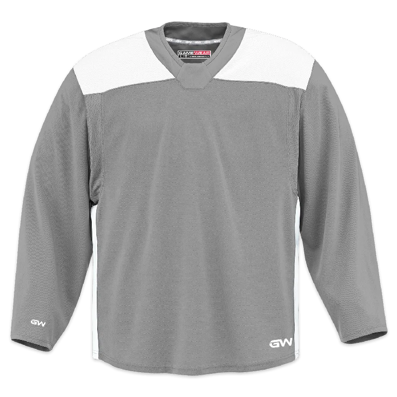 GameWear GW6500 ProLite Series Junior Hockey Practice Jersey - Grey / White Cclassic Men's Tweed