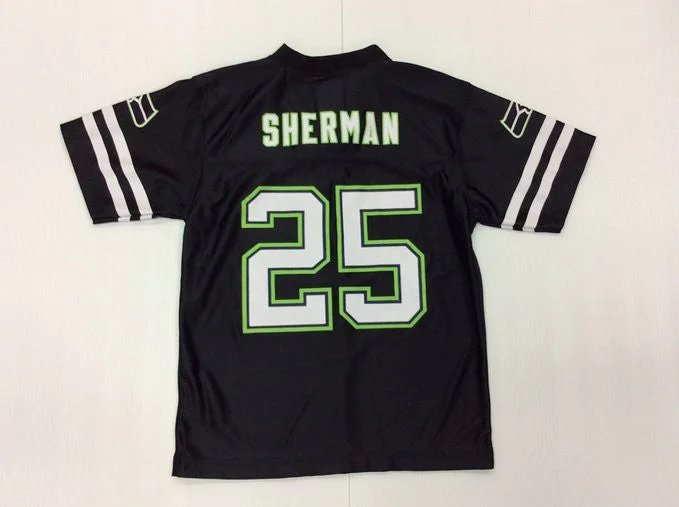 Richard Sherman #25 Seattle Seahawks Black NFL Mid Tier Youth Jersey Refined Men's Hand