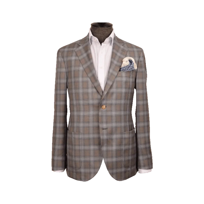 McKINNON AIR BEIGE AND BLUE CHECK Traditional Men's Country