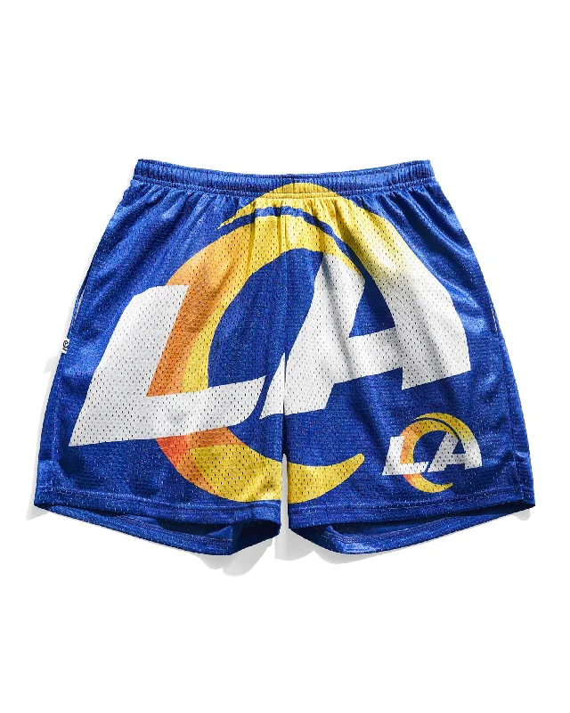 Los Angeles Rams Big Logo Retro Shorts Cozy Men's Sherpa