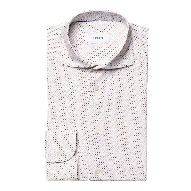 Slim Fit - Geometric Print Shirt Traditional Men's Wool