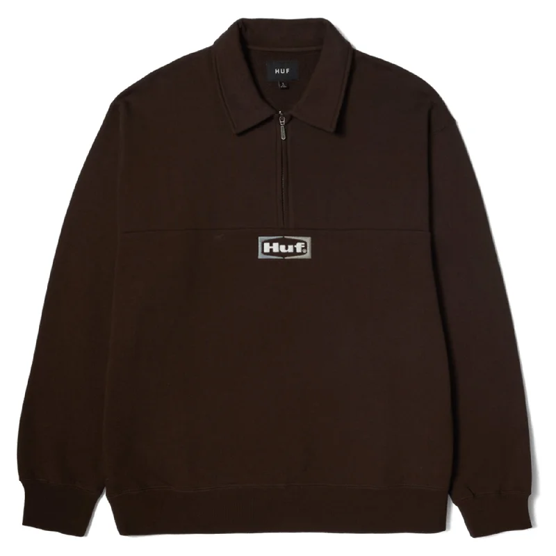 Huf Slate Quarter Zip Fleece Espresso Confident Men's High