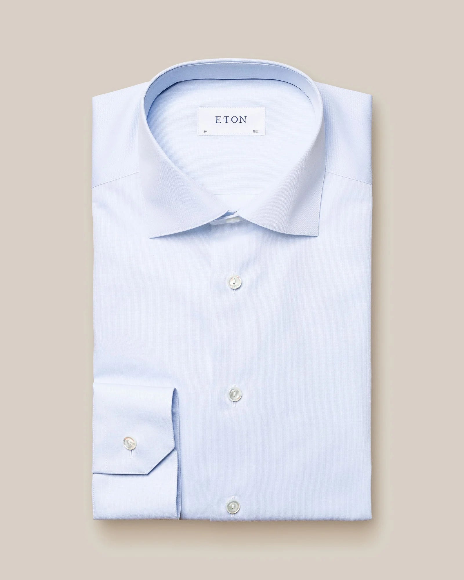 Light Blue Fine Piqué Contemporary Fit Shirt - ETON Dynamic Men's Glow