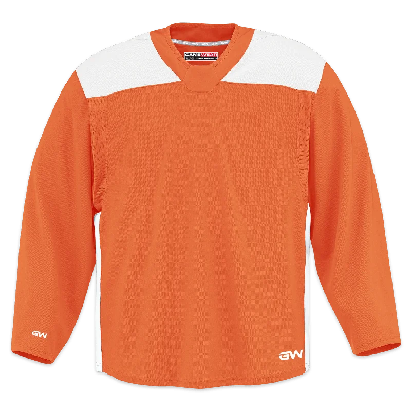 GameWear GW6500 ProLite Series Senior Hockey Practice Jersey - Orange / White Athletic Men's High