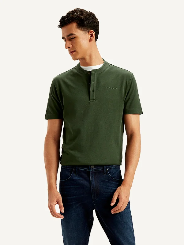 Men's Solid Slim Fit T-shirt Tough Men's Military