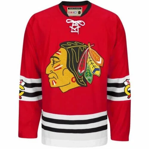 Chicago Blackhawks NHL Official CCM Throwback Premier Edge Jersey Retro Style Streetwear Style