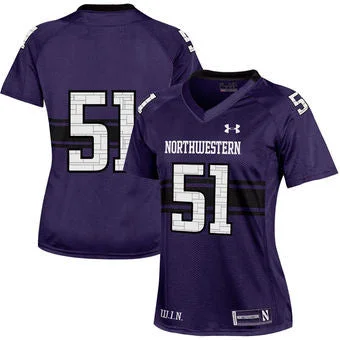 Northwestern Wildcats #51 NCAA Under Armour Purple Youth Sideline Football Jersey Earthy Men's Sustainable 