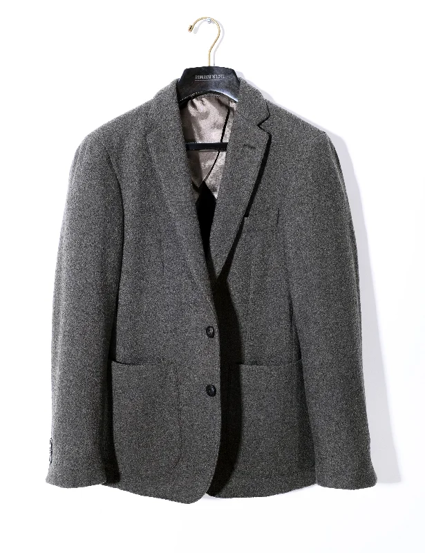 BKT35 Unstructured Jacket in 14.5 Micron Lofted Wool & Silk - London Gray Stylish Men's Tropical 