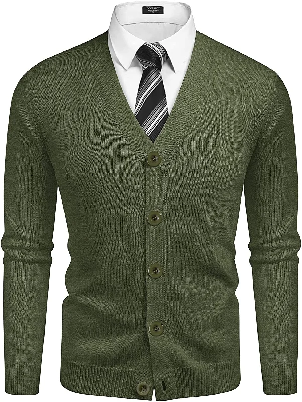 V Neck Lightweight Button Down Knitted Sweater (US Only) Traditional Men's Wool