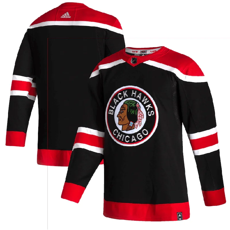 Blackhawks Adidas NHL Authentic Reverse Retro Plain Jersey Cozy Men's Winter