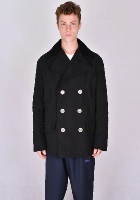 MARNI JUMU0070QU PEA COAT BLACK Sophisticated Men's 