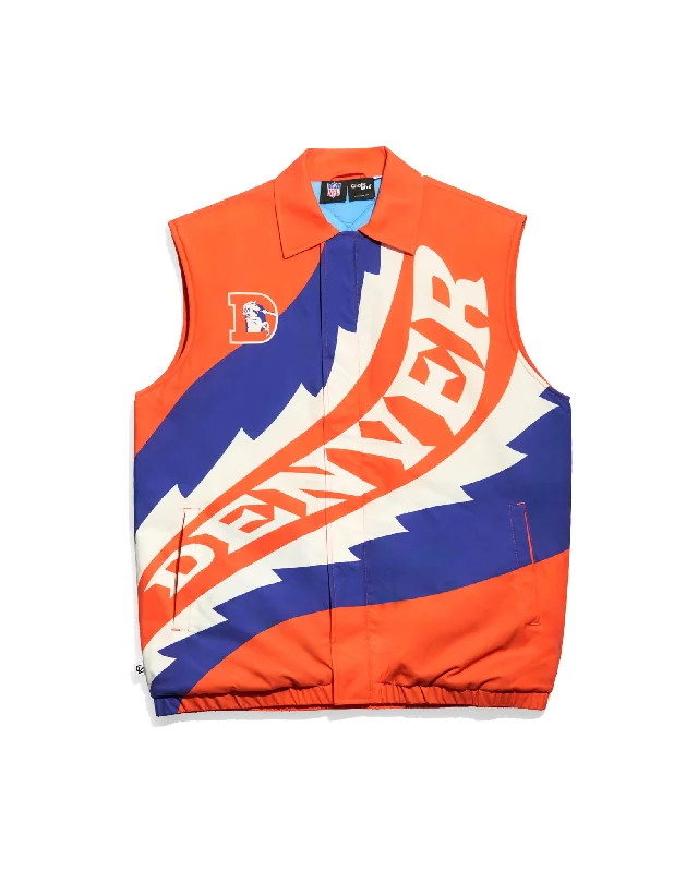 Denver Broncos Saw Blade Quilted Puffer Vest Organic