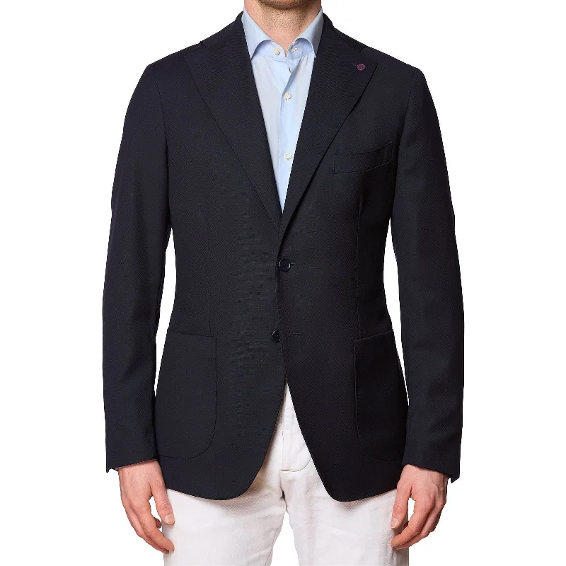 SARTORIA PARTENOPEA Navy Blue Wool Jacket EU 56 NEW US 46 Current Model Cool Men's Distressed