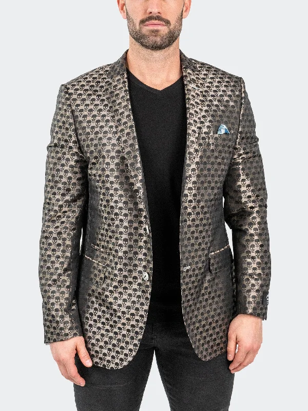 Blazer SkullRepeat Brown Elegant Men's Cashmere