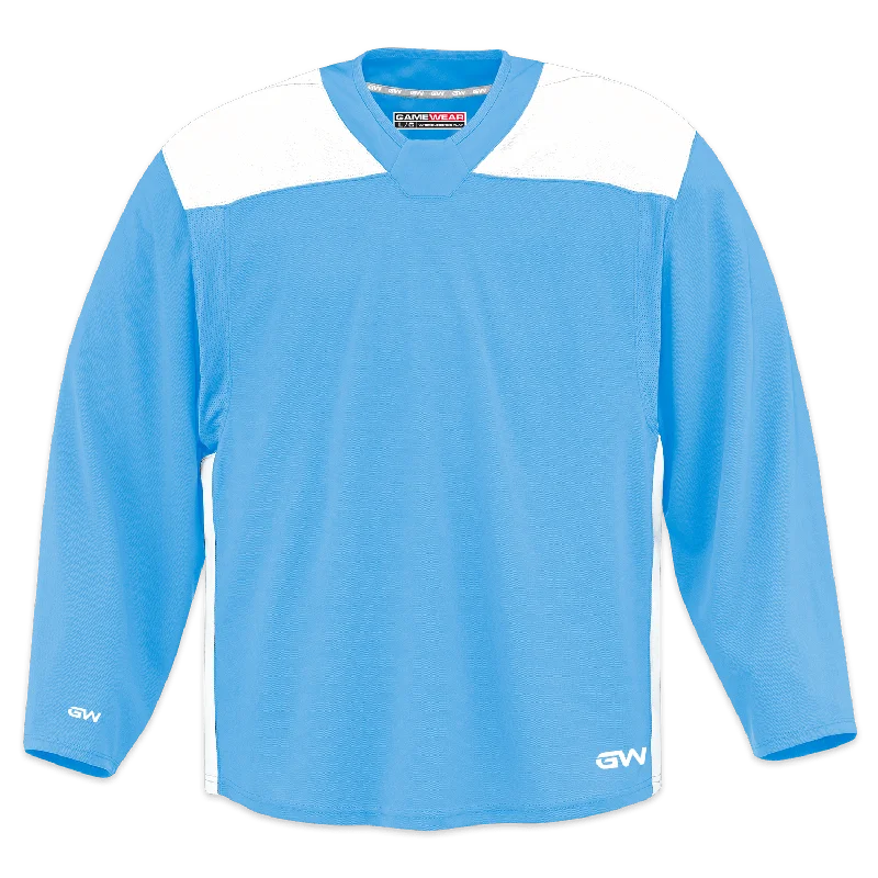 GameWear GW6500 ProLite Series Senior Hockey Practice Jersey - Turquoise / White Polished Men's Satin